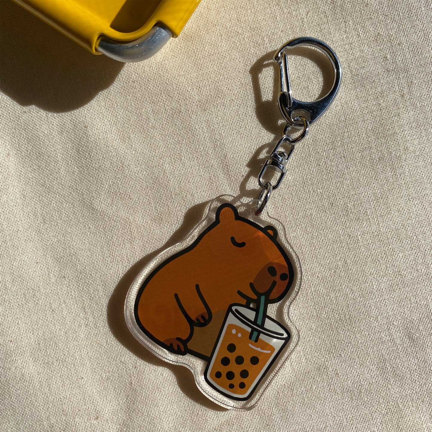 Capybara & Bubble Tea Keychain