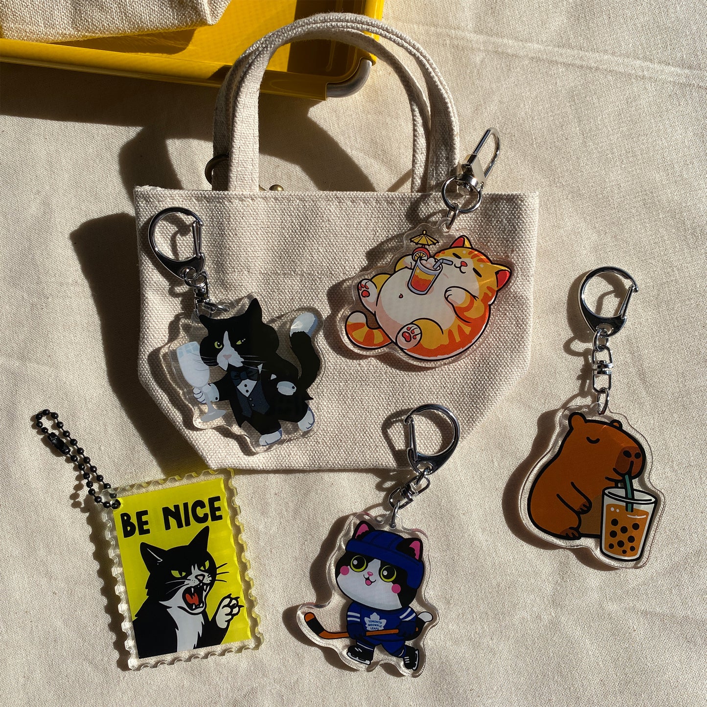 Capybara & Bubble Tea Keychain