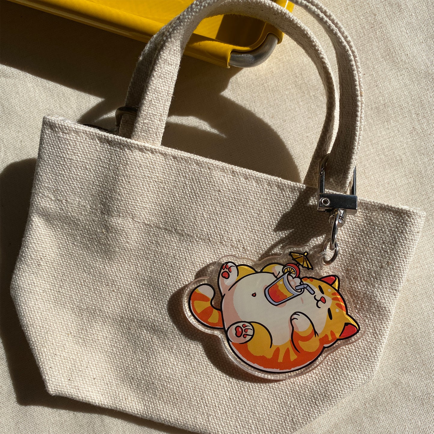 Tropical OJ Cat Keychain
