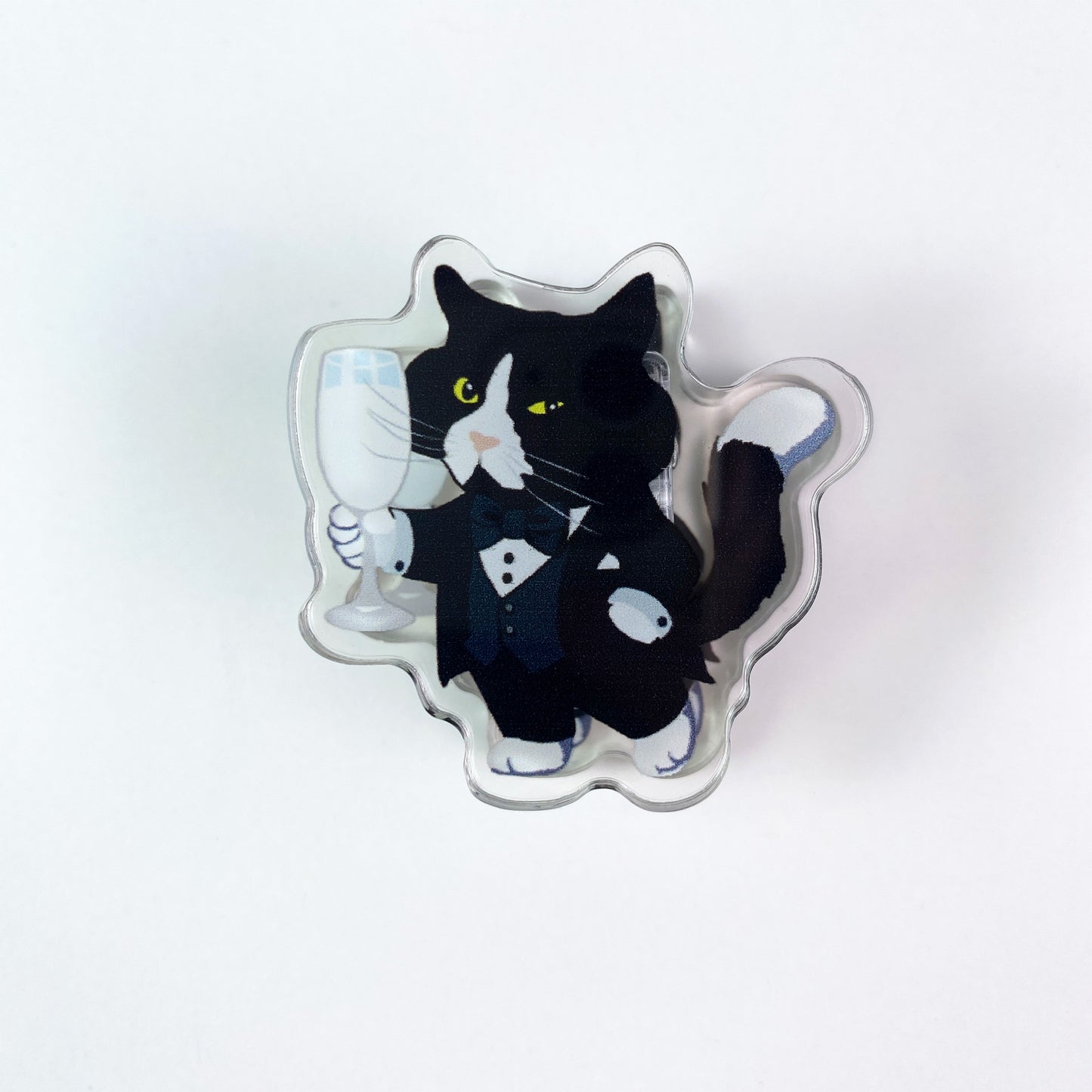 Tuxedo Cat Acrylic Clips