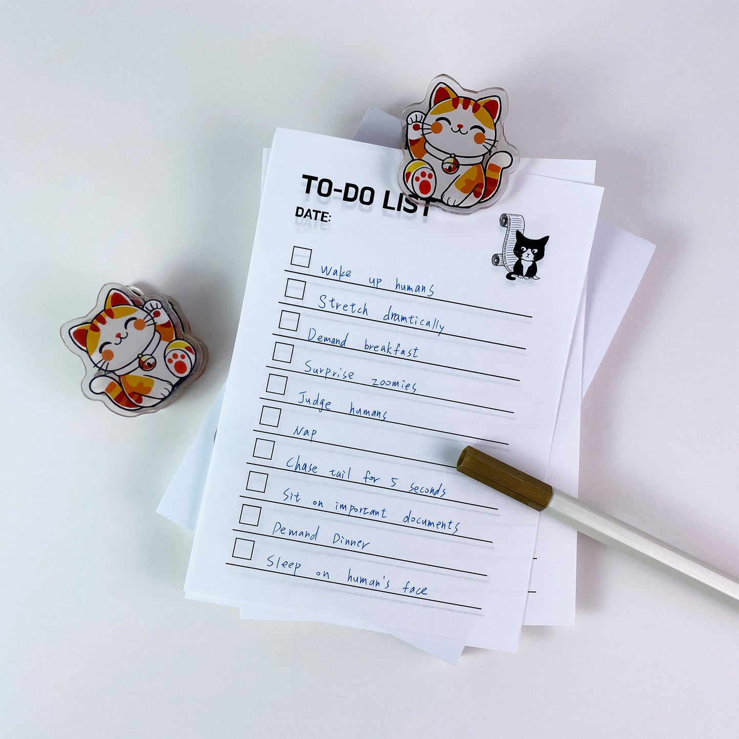 Lucky Cat Acrylic Clips