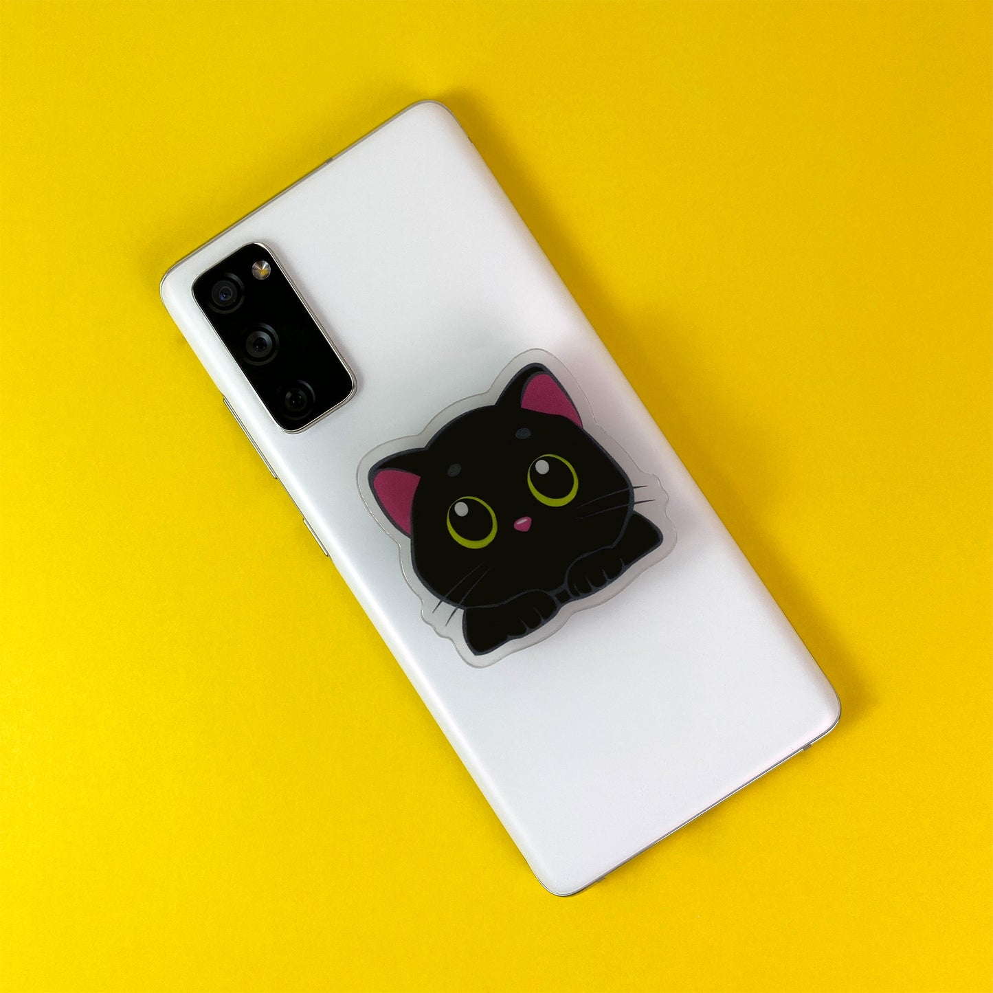 Big Eyes Cat Mobile Grip - Black