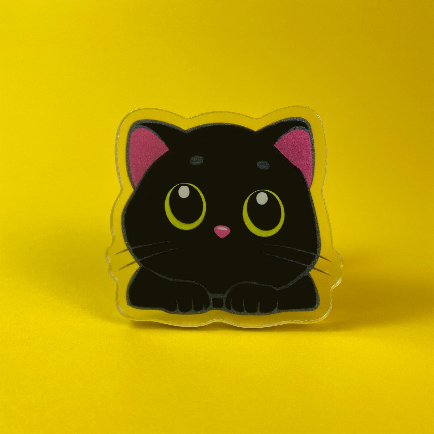 Big Eyes Cat Mobile Grip - Black
