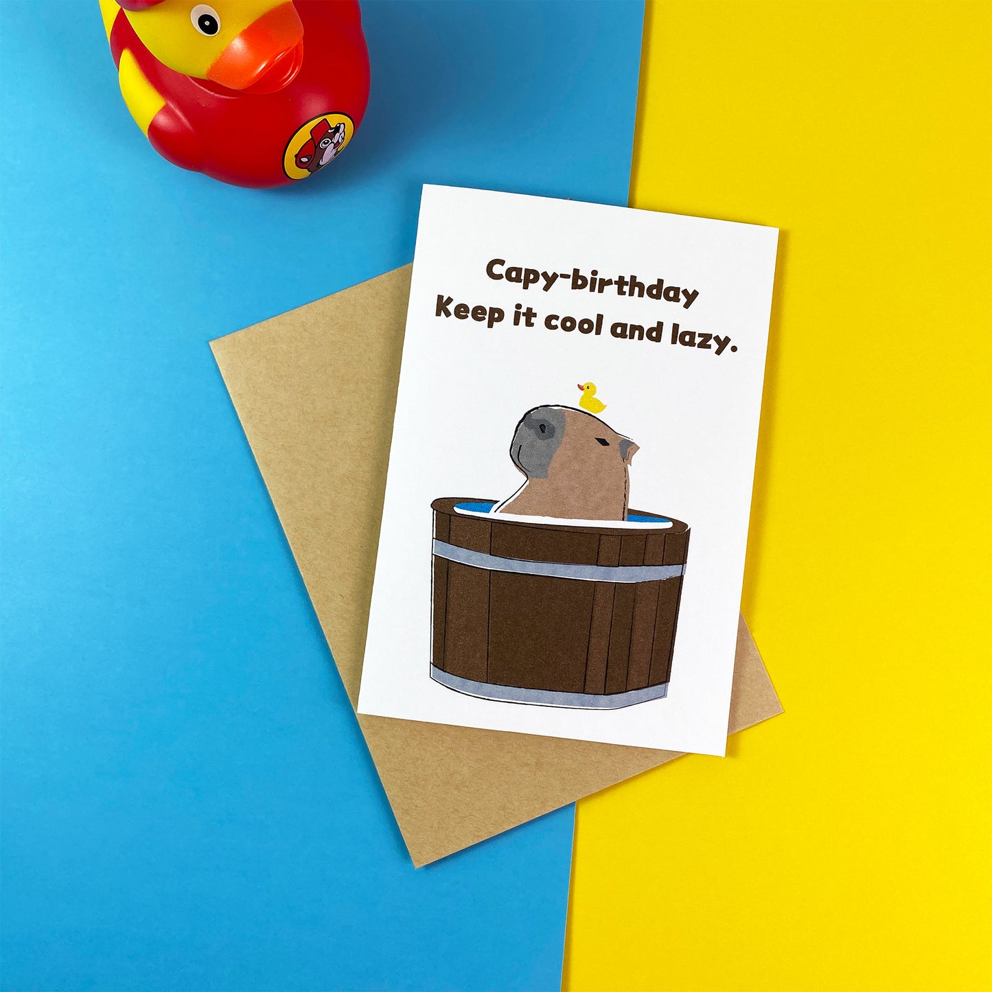 Capy-birthday! Keep It Cool and Lazy Greeting Card