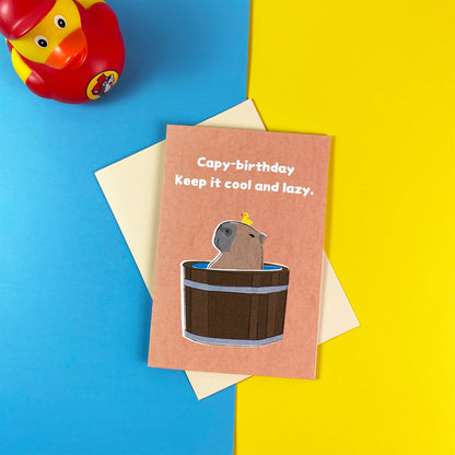 Capy-birthday! Keep It Cool and Lazy Greeting Card