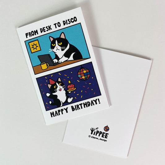 Desk to Disco – Greeting Card