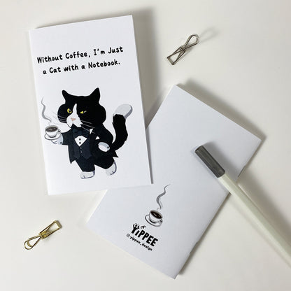 Tuxedo Cat Coffee Pocket Notebook