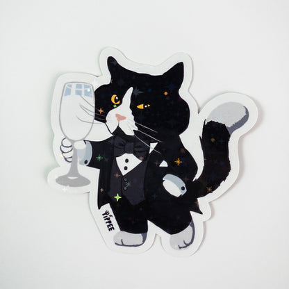 Tuxedo Cat & Milk Sticker