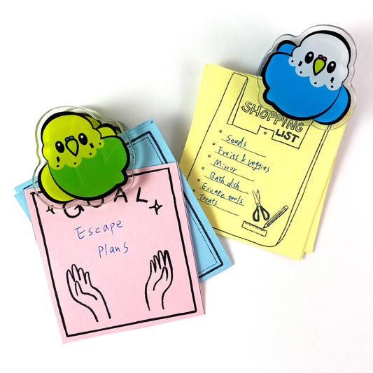 Budgerigar Acrylic Clips