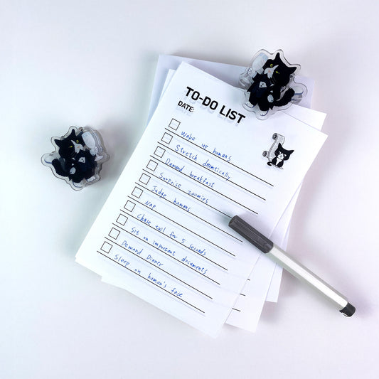 Tuxedo Cat Acrylic Clips
