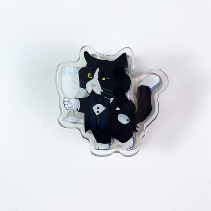 Tuxedo Cat Acrylic Clips