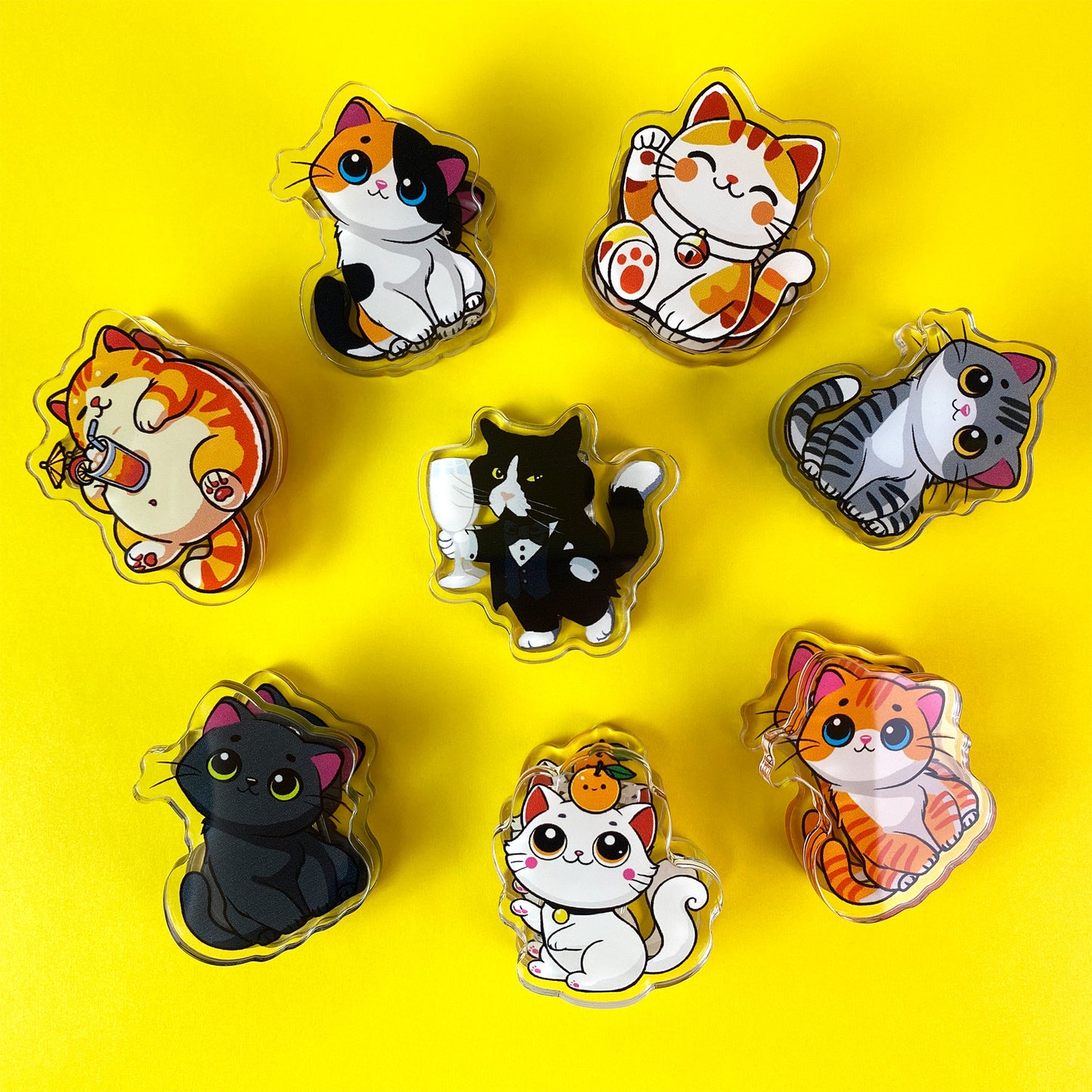 Lucky Cat Acrylic Clips