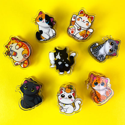 Lucky Cat Acrylic Clips