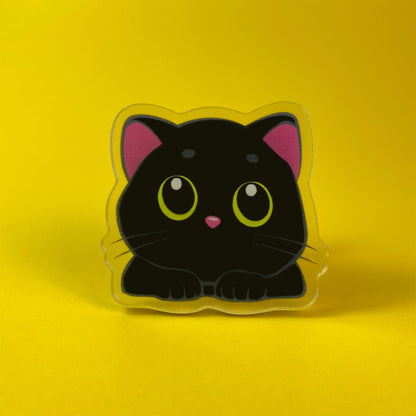 Big Eyes Cat Mobile Grip - Black