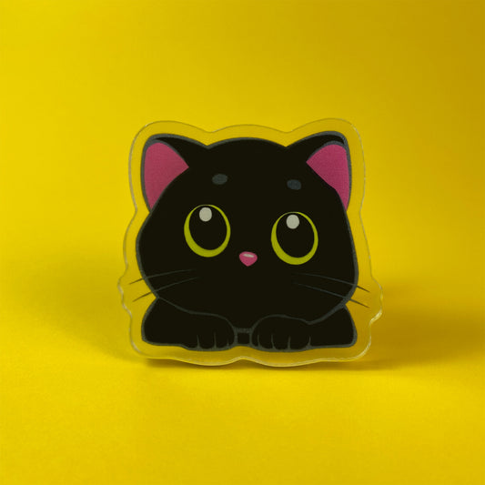 Big Eyes Cat Mobile Grip - Black