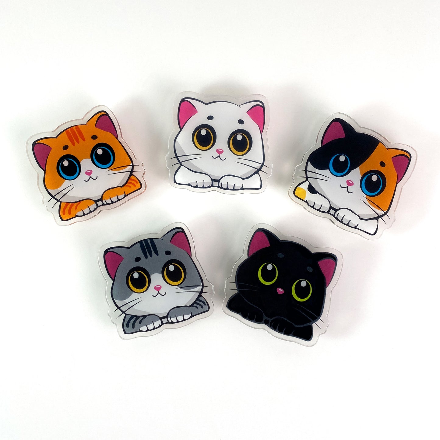 Big Eyes Cat Mobile Grip - Gray/White