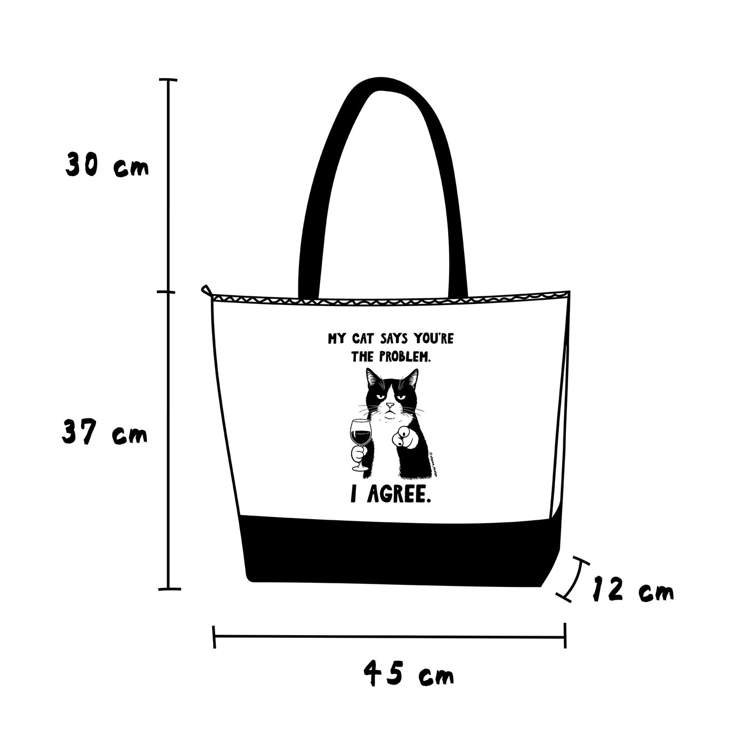 My Cat Says You're the Problem Tote Bags, Tote-Ally Prepared